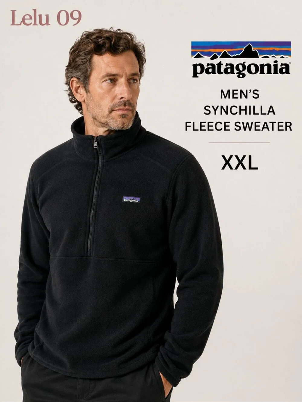 Patagonia Men’s Synchilla Fleece 1/4 Zip Pullover Black XXL
